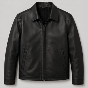 Men's Handmade Black Leather Bomber Jacket | Vintage Streetwear Flight Coat