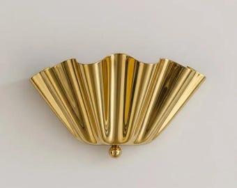 Brass Wall Light Fixture, Mid Century Modern Sconce, Vintage Art Deco Bedroom Hallway Lighting