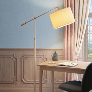 Modern Polished Floor Lamp, Adjustable Reading Light for Living Room Bedroom