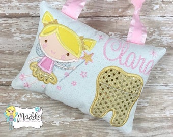 Tooth Fairy Pillow, Girls Tooth Fairy Pillow, Tooth Pillow, Girl Tooth Fairy Pillow, Birthday Gift, Personalized Tooth Pillow, Tooth Fairy