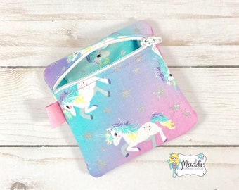 Unicorn Pacifier Pouch, Pacifier Pouch, Pacifier Pod, Pacifier Holder, Pacifier Clip, Baby Shower Gift, Diaper Bag Accessories, Baby Gift,