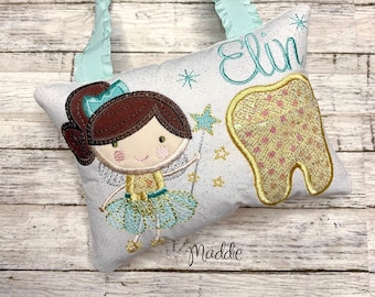 Teal Tooth Fairy, Gold Tooth Fairy Pillow, Tooth Fairy Pillow, Girls Tooth Pillow, Girl Tooth Fairy Pillow, Birthday Gift, Tooth Pillow