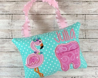 Flamingo Tooth Fairy Pillow, Tooth Fairy Pillow Girl, Tooth Fairy, Tooth Fairy Pillow, Flamingo Tooth Pillow, Personalized Tooth Pillow