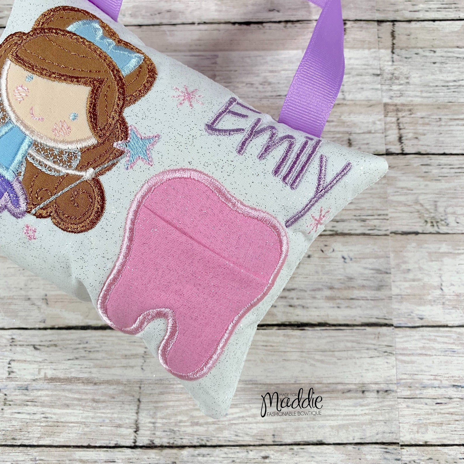 Pink Tooth Princess Pink Purple Tooth Fairy Pillow, Girls Tooth Fairy Pillow, Tooth Fairy ...