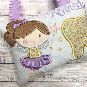 Purple Tooth Fairy Pillow, Gold Tooth Fairy Pillow, Girls Tooth Pillow, Girl Tooth Fairy Pillow, Lavender Tooth Pillow
