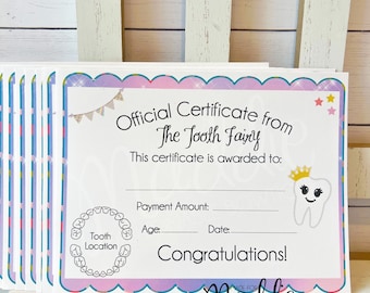 Tooth Fairy Receipt • Lost Tooth • Tooth Fairy • Tooth Pillow • Keepsake • Scrapbooking • Birthday Gift • Handmade