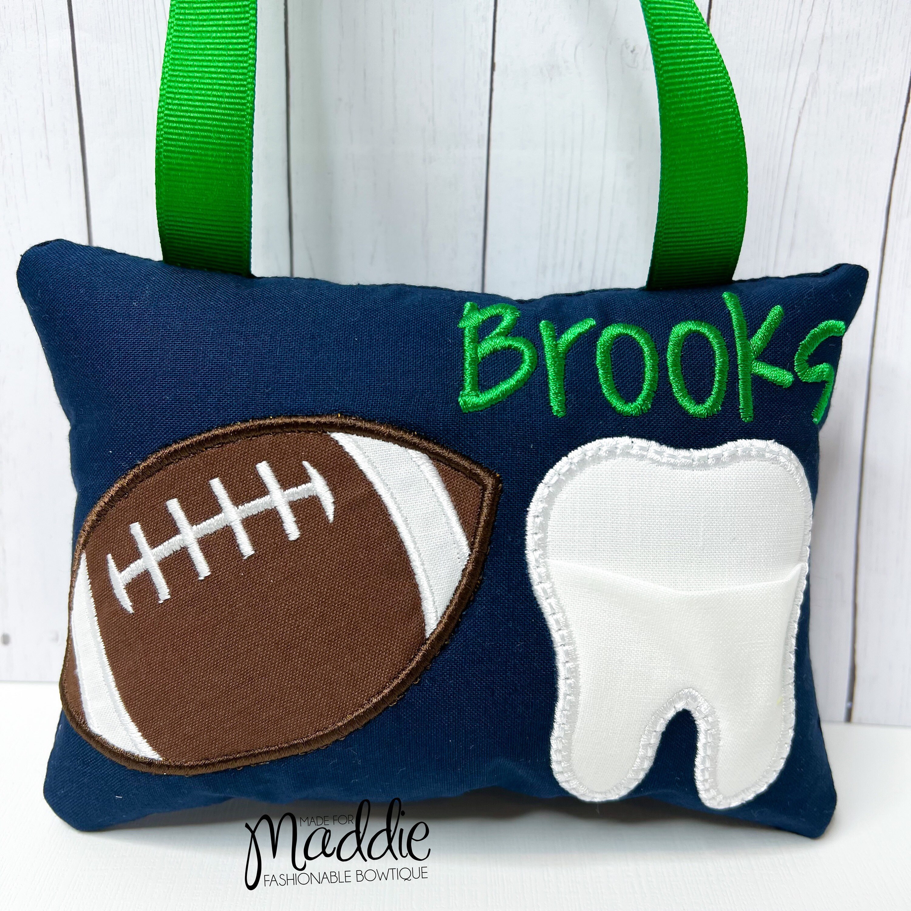 Football Tooth Fairy Pillow, Sports Tooth Fairy Pillow, Personalized ...