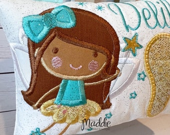 Teal Tooth Fairy Pillow, Girls Tooth Pillow, Gold Tooth Fairy Pillow, Girl Tooth Fairy Pillow, Teal Tooth Pillow