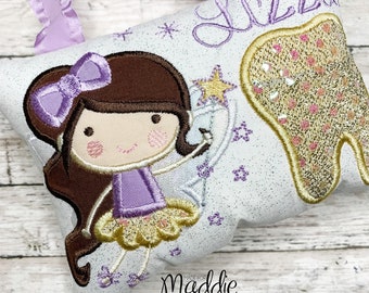 Purple Tooth Fairy Pillow, Girls Tooth Pillow, Gold Tooth Fairy Pillow, Girl Tooth Fairy Pillow, Lavender Tooth Pillow