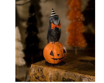 Bethany Lowe Halloween Crow on JOL Collectible Figure ~ by artist Michelle Lauritsen NEW