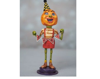 Halloween "Pasquale Pumpkin Head" Figure  ~ design by Folk Artist Jorge De Rojas