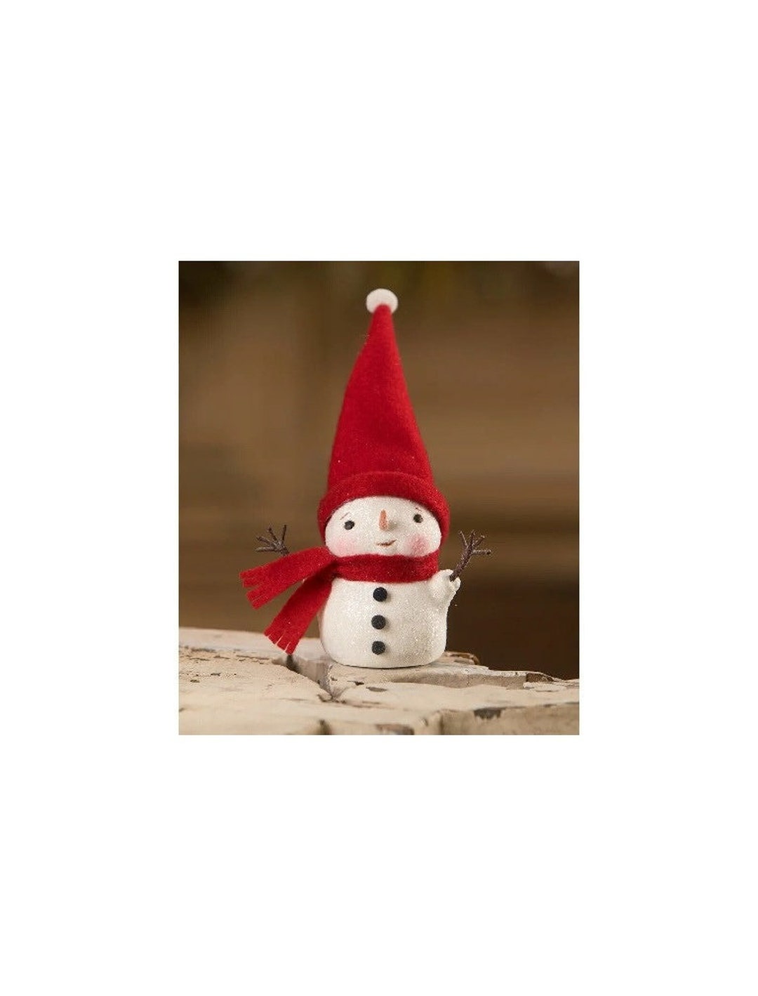 Bethany Lowe Warm and Cozy Wire Arms Snowman by Michelle Allen Etsy