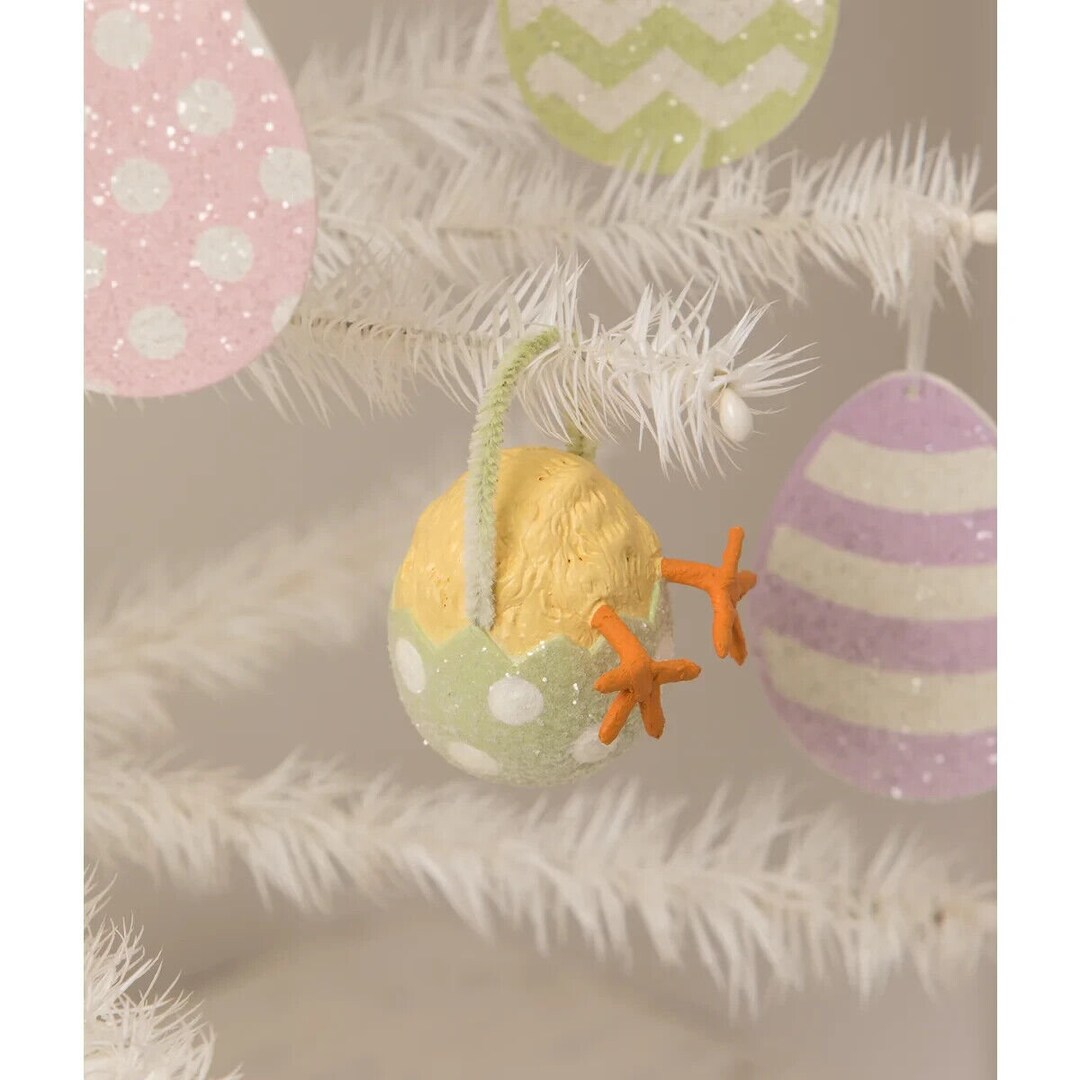 Bethany Lowe Easter Chickie Tail Egg Ornament Green TF1225G Etsy