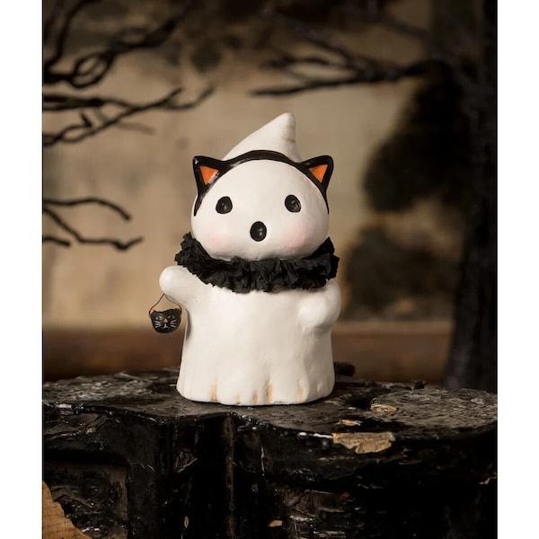 Bethany Lowe Halloween Kitty BOO Ghost Collectible Figure ~ by artist Michelle Allen NEW