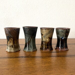Plum Tree Pottery Goblets by John Glick -- Set of 4