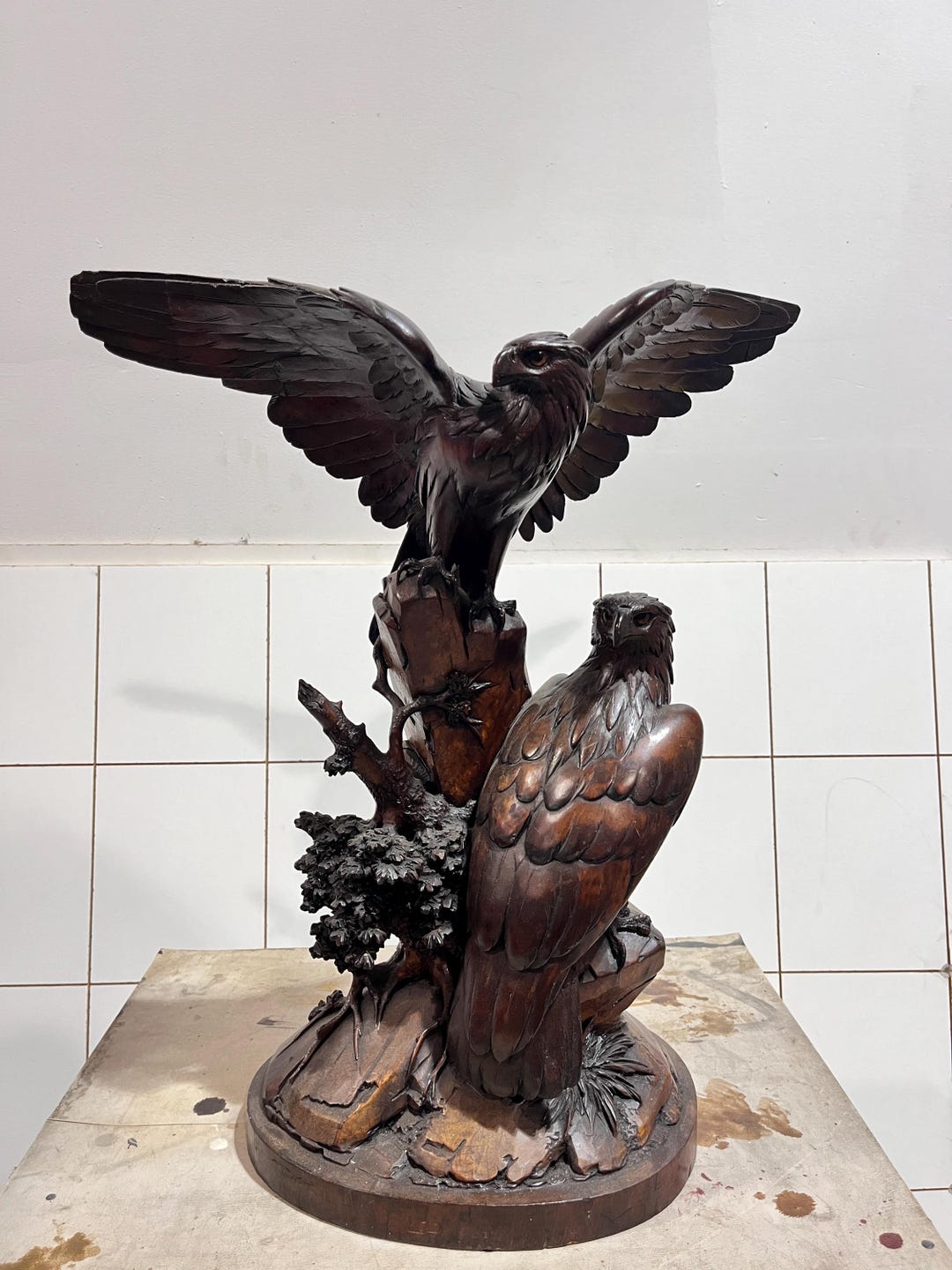 19th Century Black Forest Hawk Sculpture - Etsy