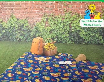 Sesame Street Outdoor Picnic Mat for Kids and Family Oversized 79"x79"