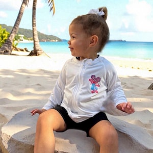 Kids Abby Cadabby Zipper Rash Guard, Sesame Street Beach Pool UPF 50+