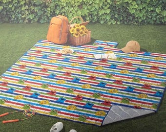 Sesame Street Outdoor Picinic Mat for the Kids and Family Oversized 79"x79"