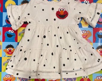 Elmo Polka Dot Flutter Sleeved Dress