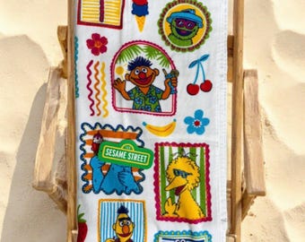 Sesame Street Hawaii Beach Themed Towel with Elmo Beach Ball Set
