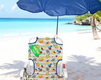 Sesame Street Kids Beach Chair with Umbrella, Outdoor Sun Protection