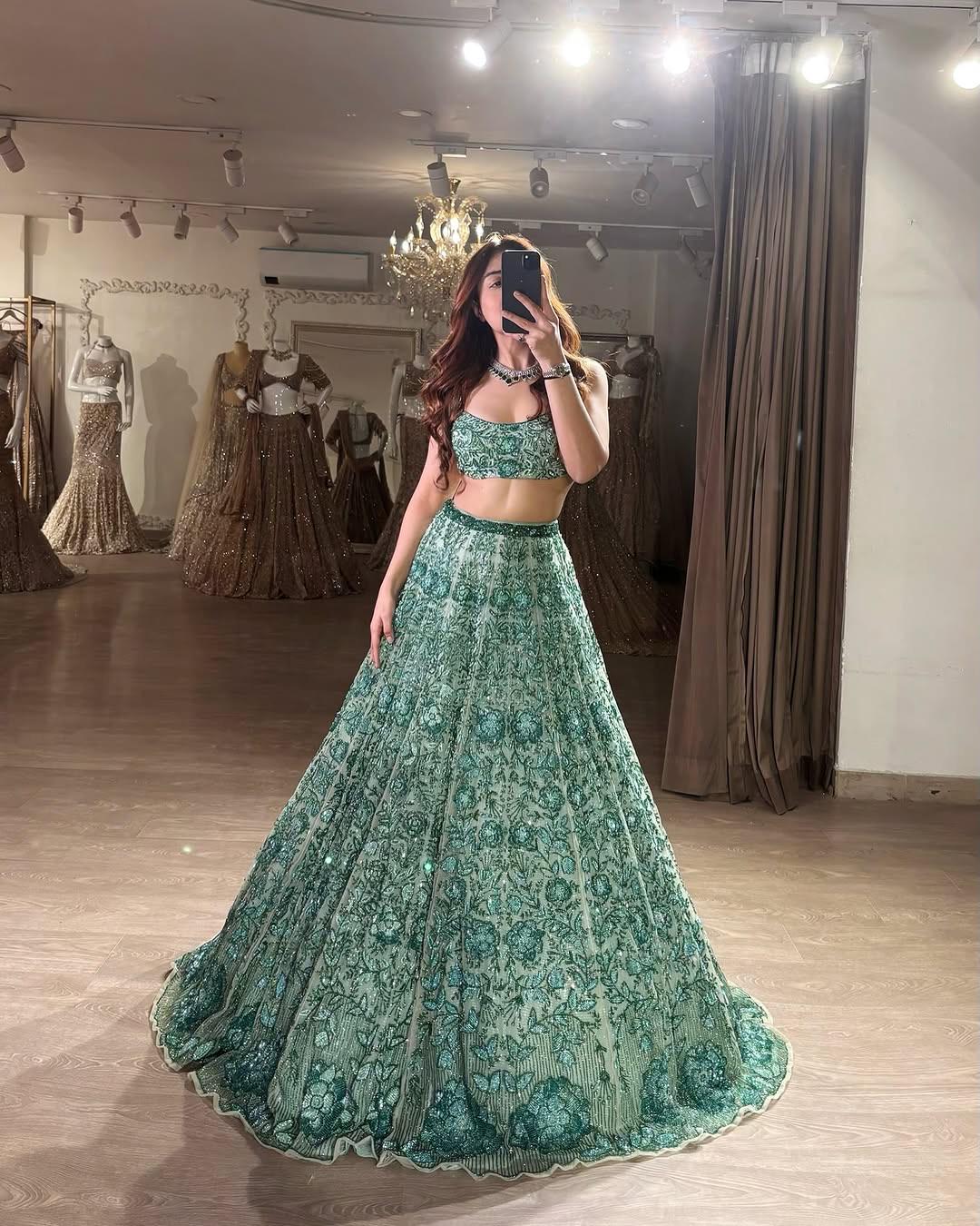 sage green indian bridesmaid dresses Dress Zari Multi Embroidered work فستان مناسبات طويل شالكي The Best Sparkly New color:heather grey