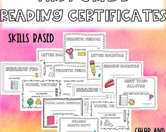 First Grade Reading Certificates