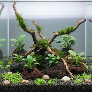 Planter natuurlijk vulkanisch lavagesteente, aquariumplantpot, decorfilter aquarium, schuilgrot