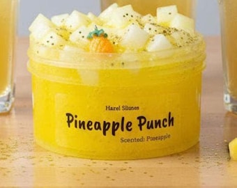 Ananas Punch Jelly Cube Slime, tropisch geurend sensorisch speelgoed, ASMR knisperend geluid