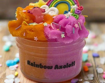 Rainbow Axolotl Icee Slime – Sour Candy Scented, Kids Sensory Toy