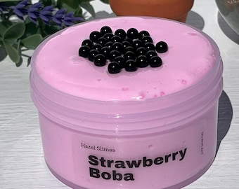 Aardbei Boba Slime Dikke & Glanzende Slime 170 gram