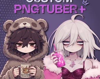 Modèle PNGTuber Plus personnalisé, VTuber personnalisé sur commande, Avatar Chibi PNGTuber+ pour Twitch, YouTube et TikTok, Avatar de stream animé, Prêt à l'emploi