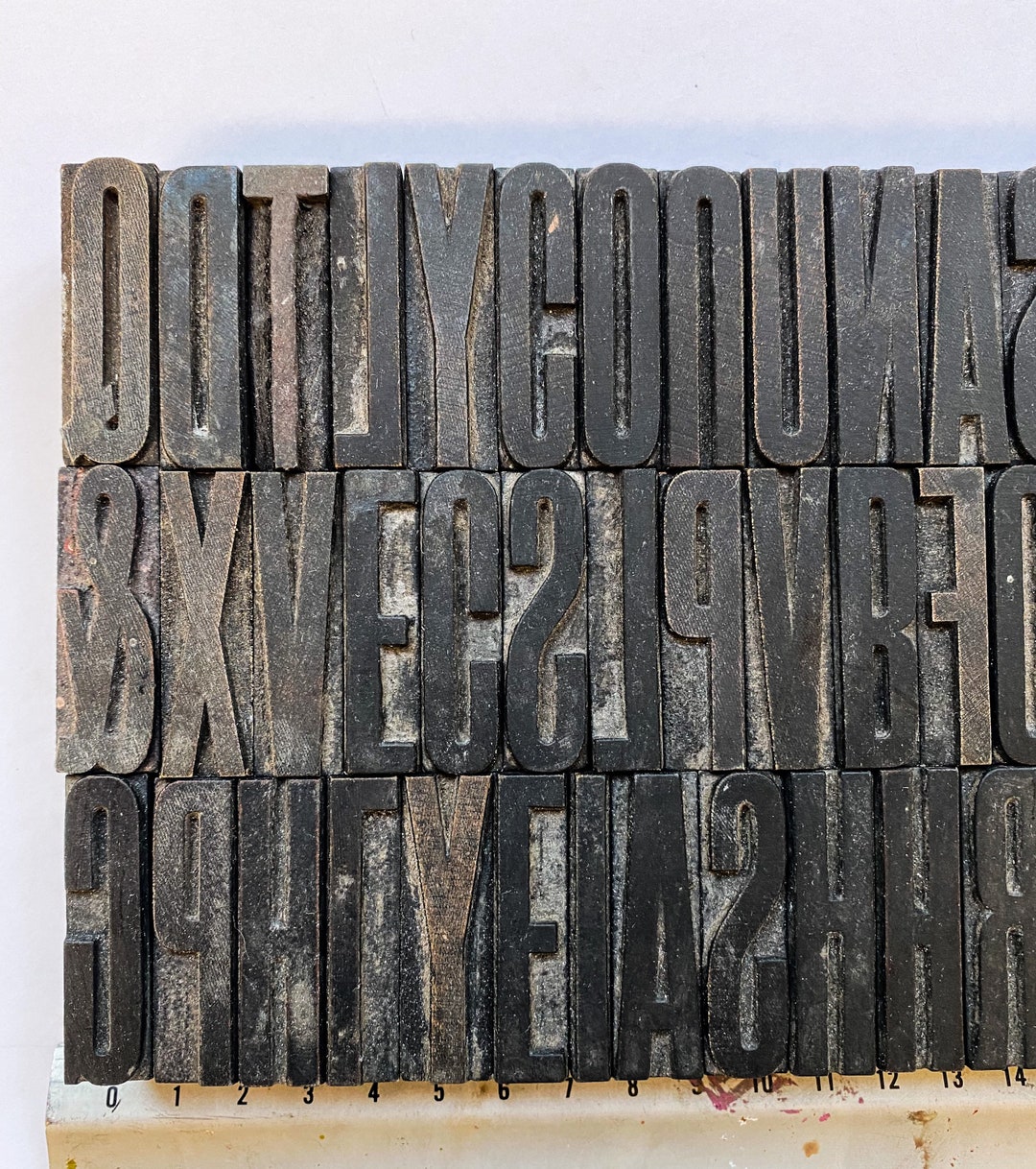 Vintage Wooden Printing Press Letters Set 2281w Etsy