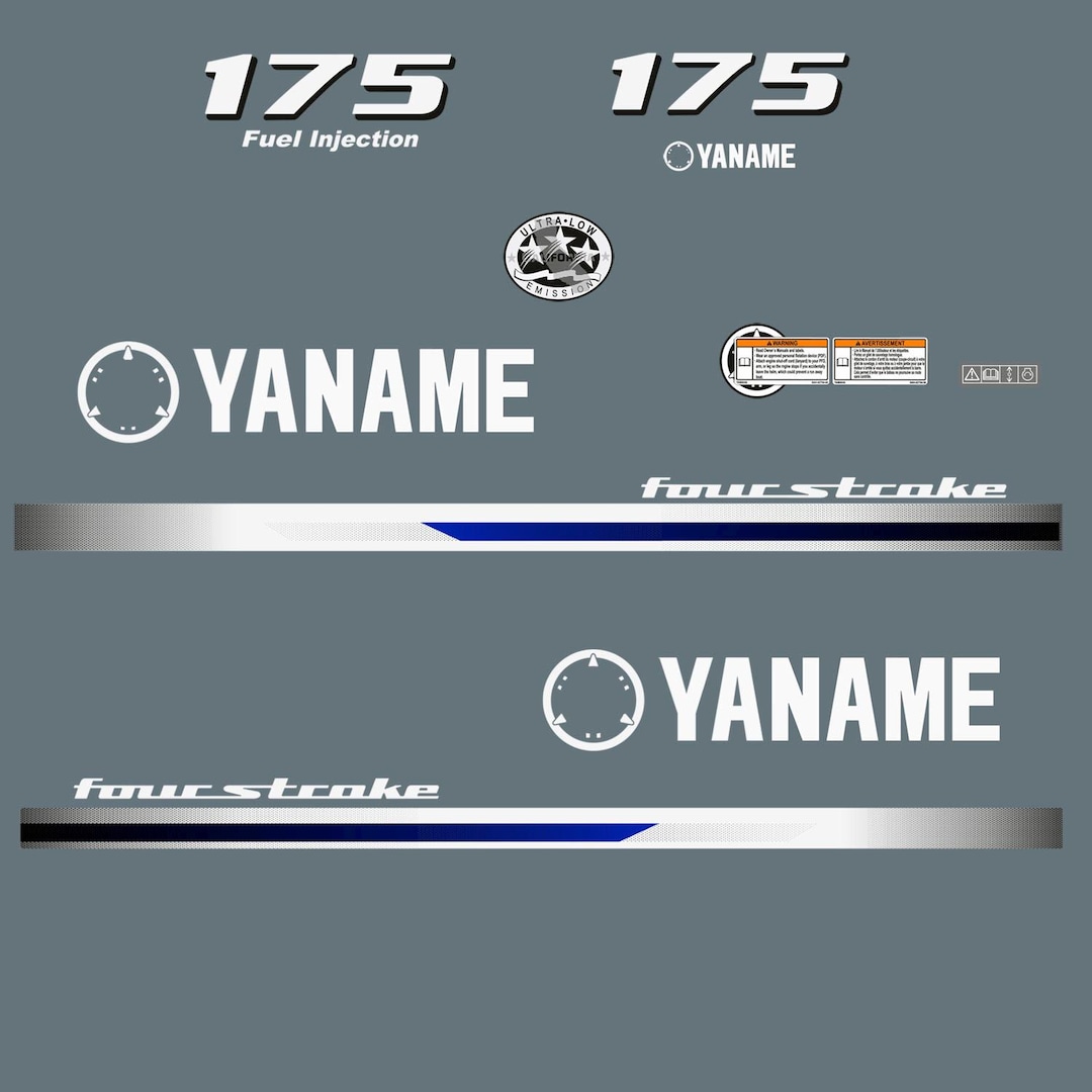 Vinyl Stickers Set Decals Kit Suitable for Yamaha 175 Hp Four Stroke ...