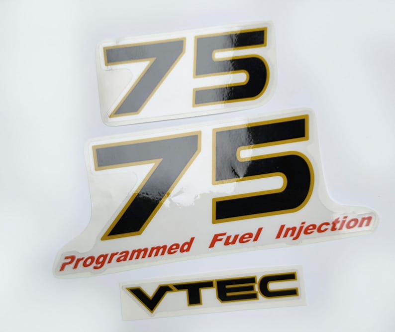 Programmed Fuel Injection Label Vinyl Stickers Decals Clear Film Suitable for Honda 75 Hp Four-stroke ...