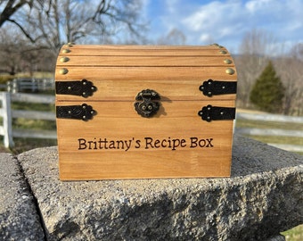 Recipe Card Box, Recipe Holder, Recipe Box, Personalized Recipe Box