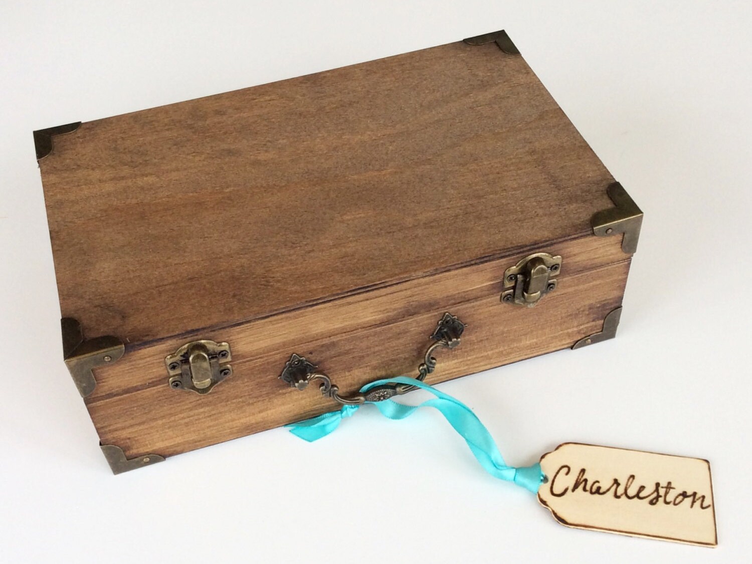 Vintage Style Keepsake Box/Suitcase with Luggage Tag travel Etsy