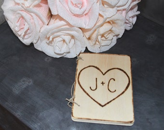 Wedding Vow Books, Set of Two Rustic Vow Books