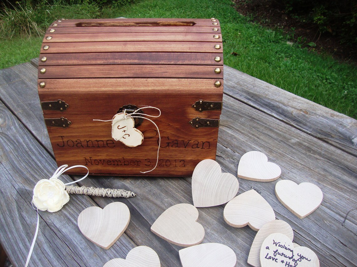 LARGE Wedding Guest Book Keepsake Box With 200 Hearts Etsy