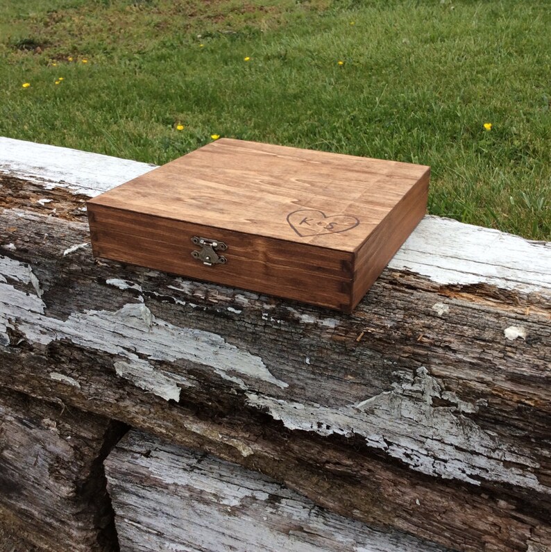 Letter Box/keepsake Box With Heart and Initials Etsy