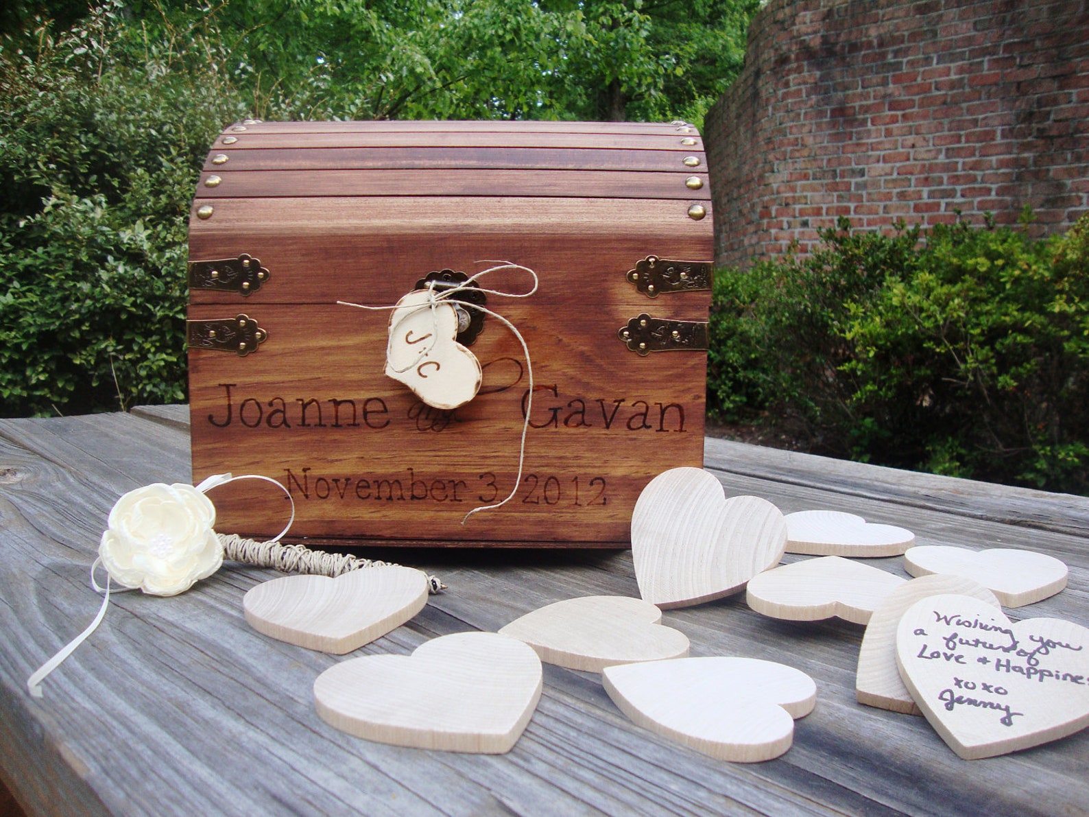 LARGE Wedding Guest Book Keepsake Box With 200 Hearts Etsy