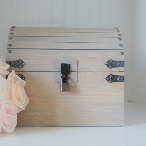 Keepsake Box with CARD SLOT and LOCK, wedding box, wedding chest, rustic wedding, custom box, hope chest, time capsule