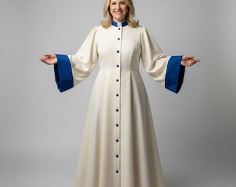 Women's Clergy Cassock Robe, Custom Fit Vestment, Catholic Priest Dress, Embroidered Name