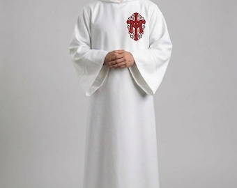 Custom Monk Alb With Hood, Roman Cassock Priest Robe, Clergy Vestment