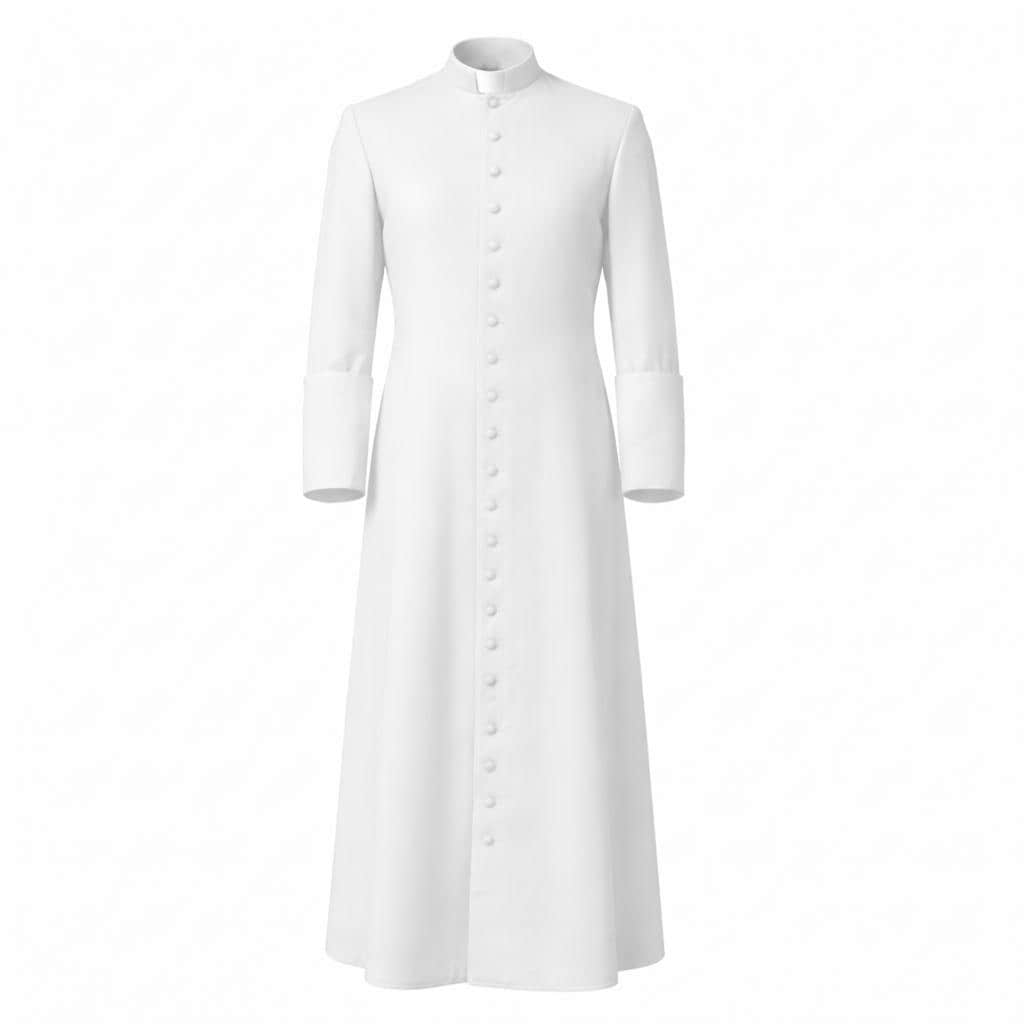 white clergy dress Plain Robe Radiate Serenity and Poise When you wear our Designer Clergy Dresses White Christianartworkshop Women's Pastor Robe With