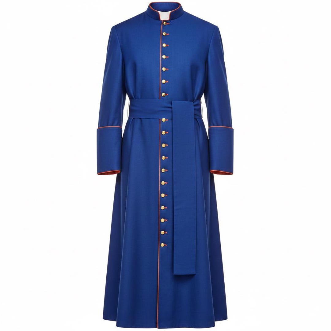 Handmade Royal Blue Clergy Cassock Robe, Priest Vestment With Belt - Etsy
