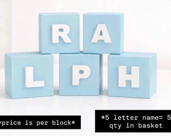 Bloques personalizados con el nombre del bebé, decoración para la habitación infantil, regalo con letras de madera