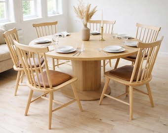 Juego de 6 sillas de comedor danesas de roble - Henning Kjærnulf, ET Møbler, años 60