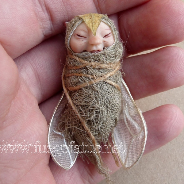 RESERVED for Anineaimee do NOT BUY - Winged baby faerie - fantasy ooak art doll fairy baby